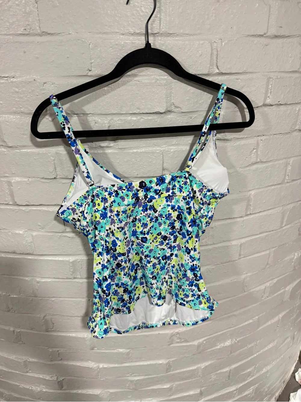 Anne Cole Blue and Green Floral Two Piece Swimsuit